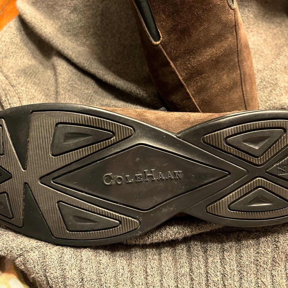 Brown suede Cole Haan City loafers